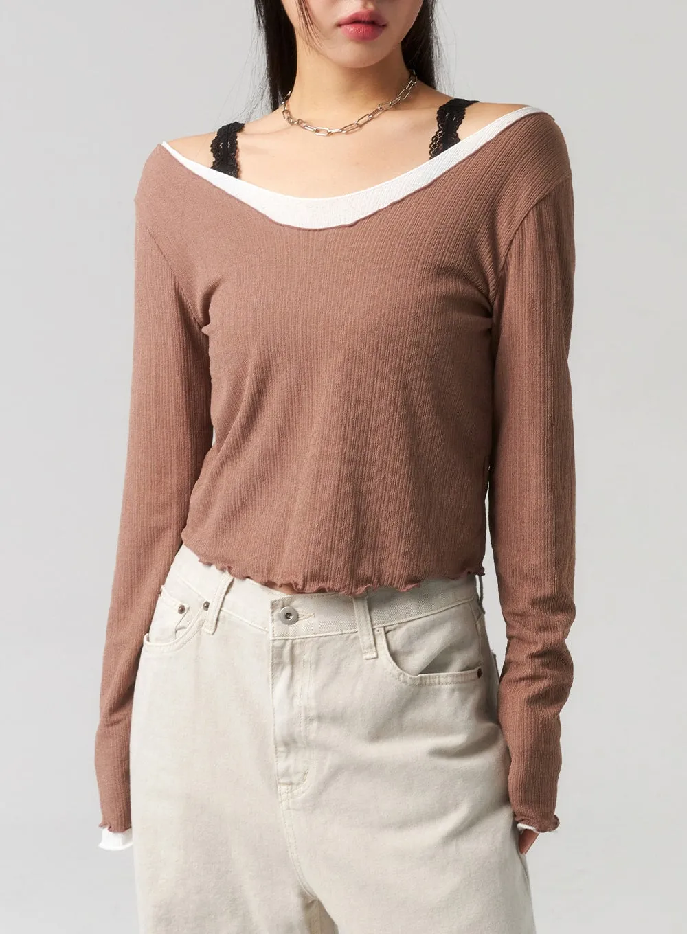 Cut Out Wide Pants CU328