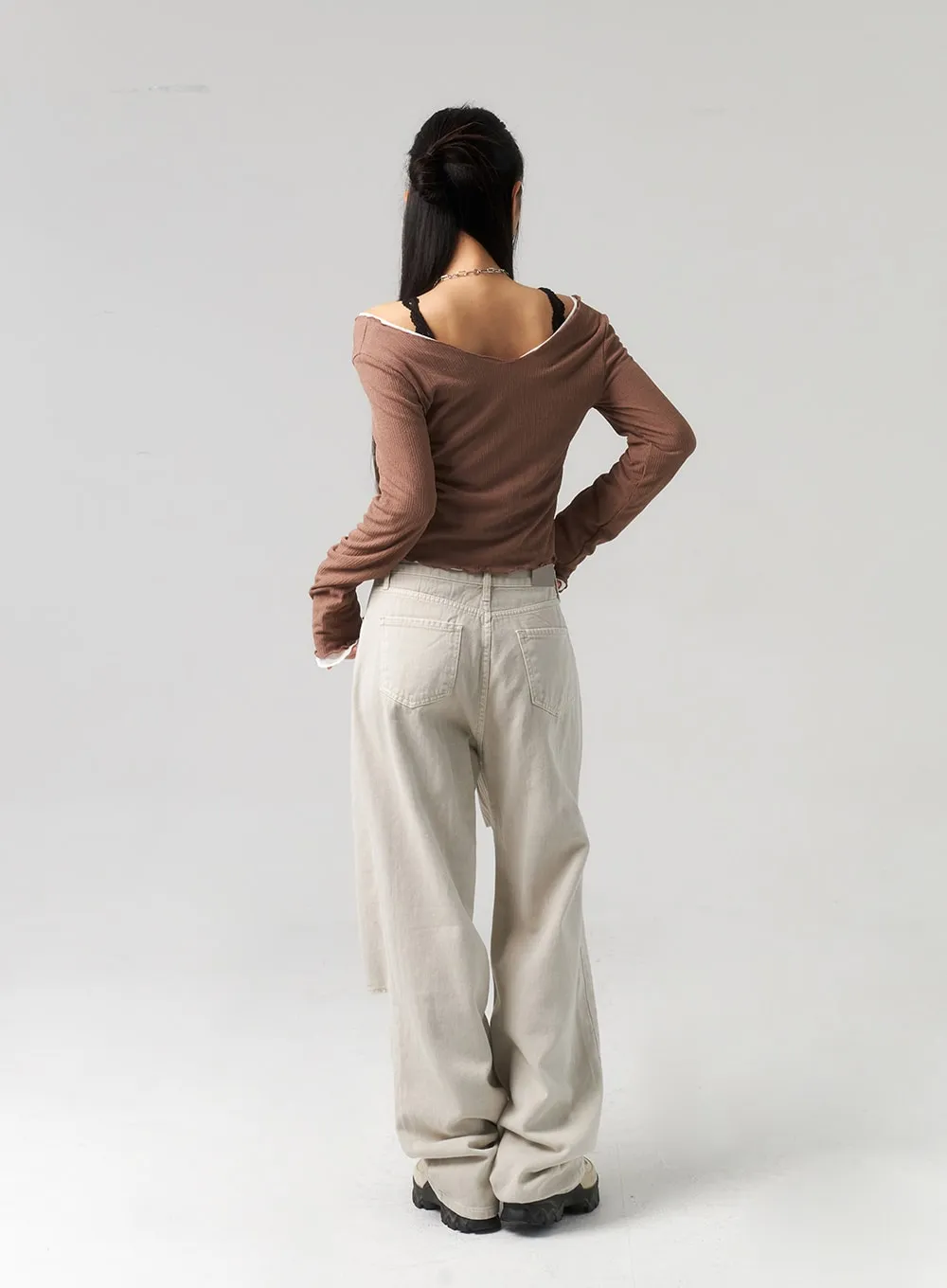 Cut Out Wide Pants CU328
