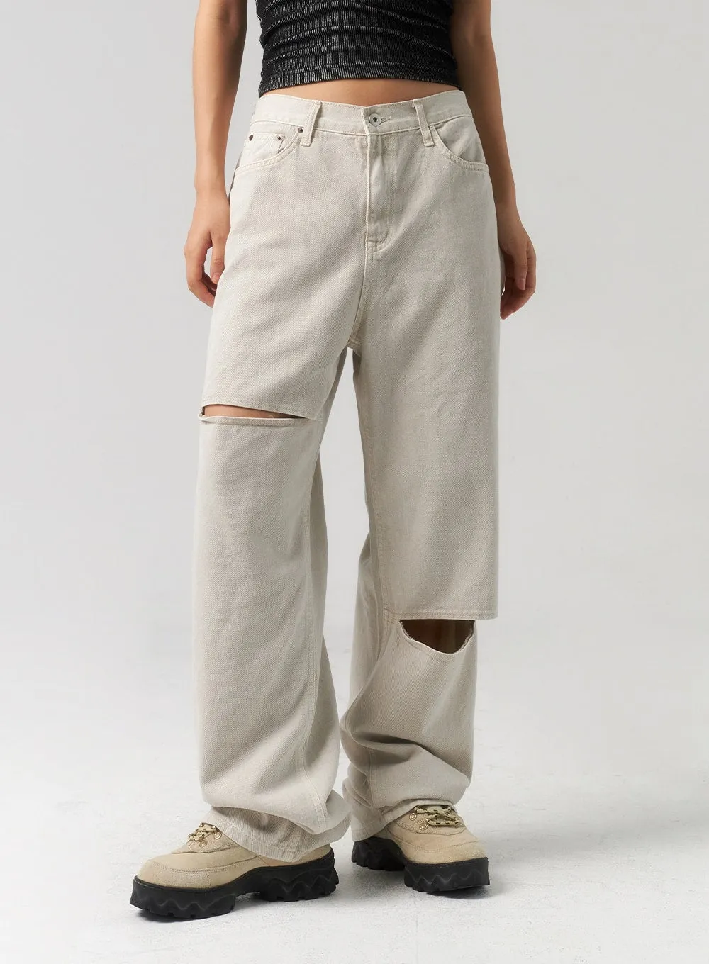 Cut Out Wide Pants CU328