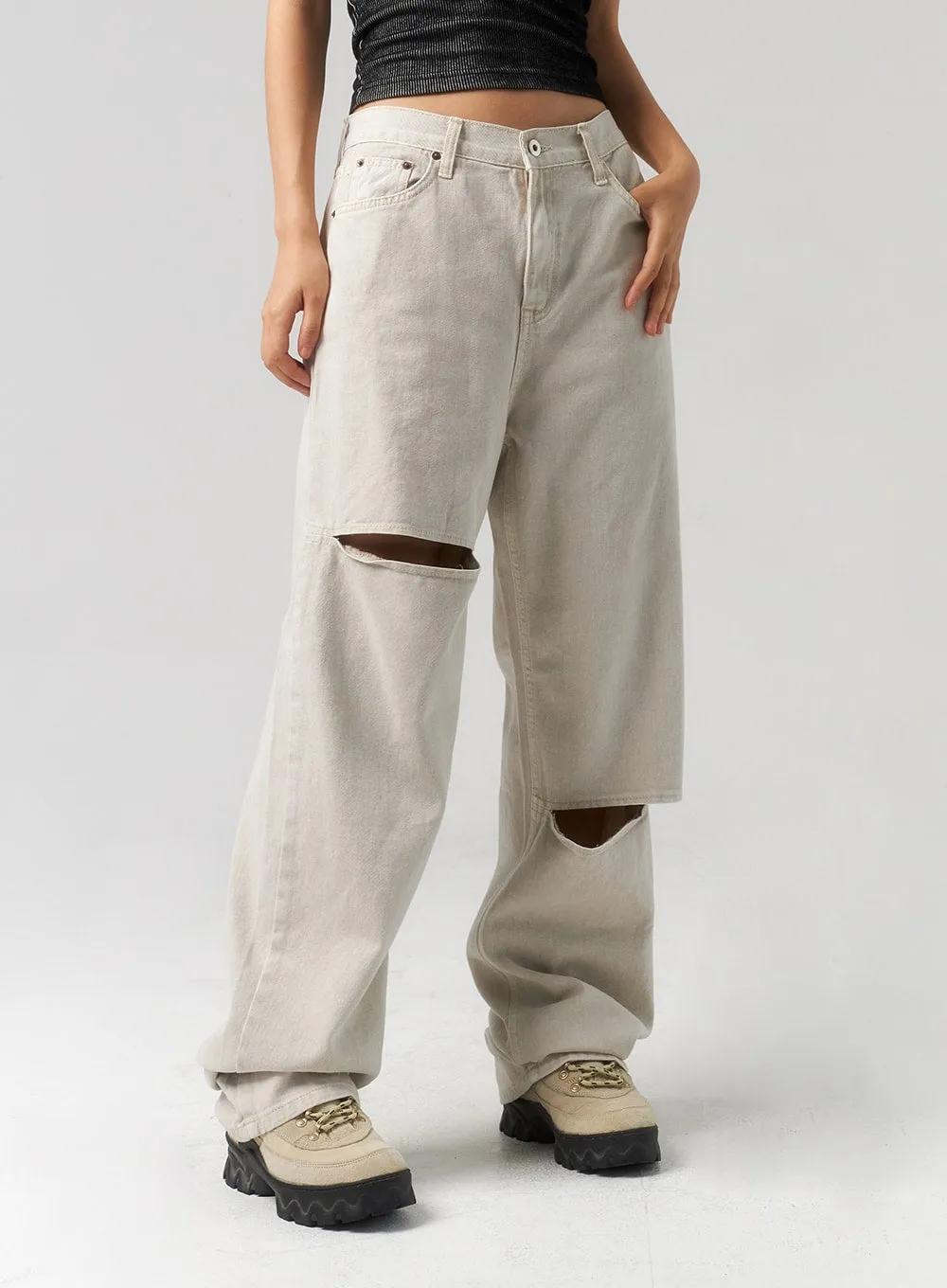 Cut Out Wide Pants CU328