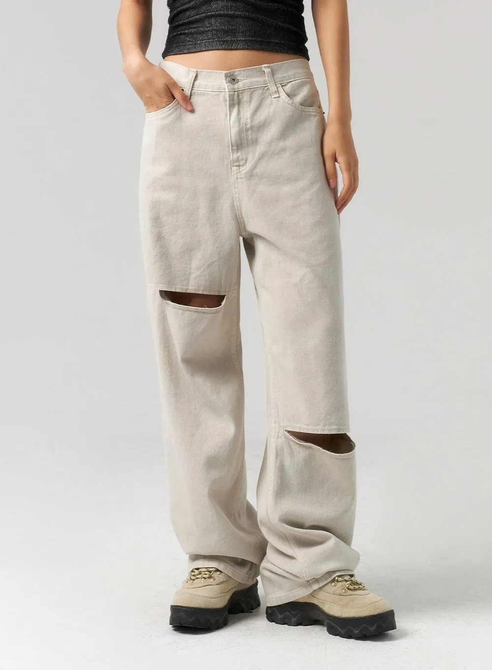 Cut Out Wide Pants CU328