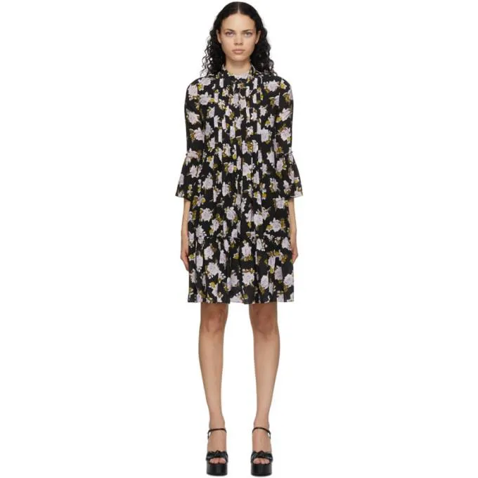 Erdem Black Silk Winford Dress
