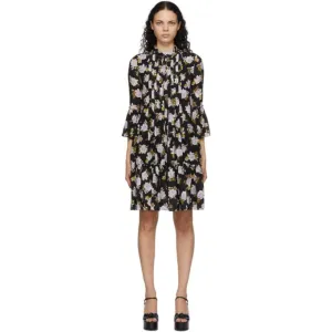 Erdem Black Silk Winford Dress