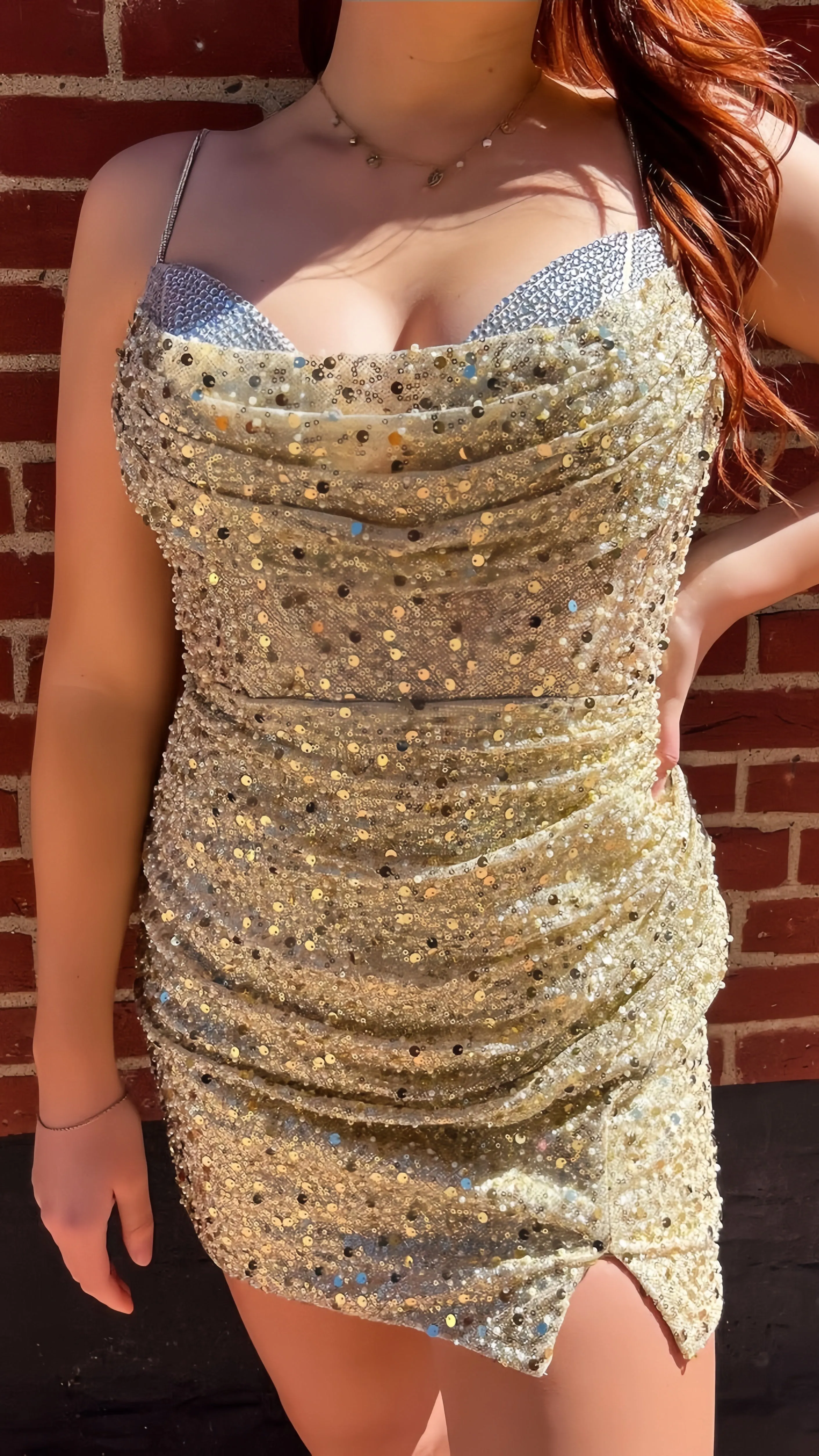 Gold Sequin Tight Homecoming Dresses Beaded Short Dress, LTP3353