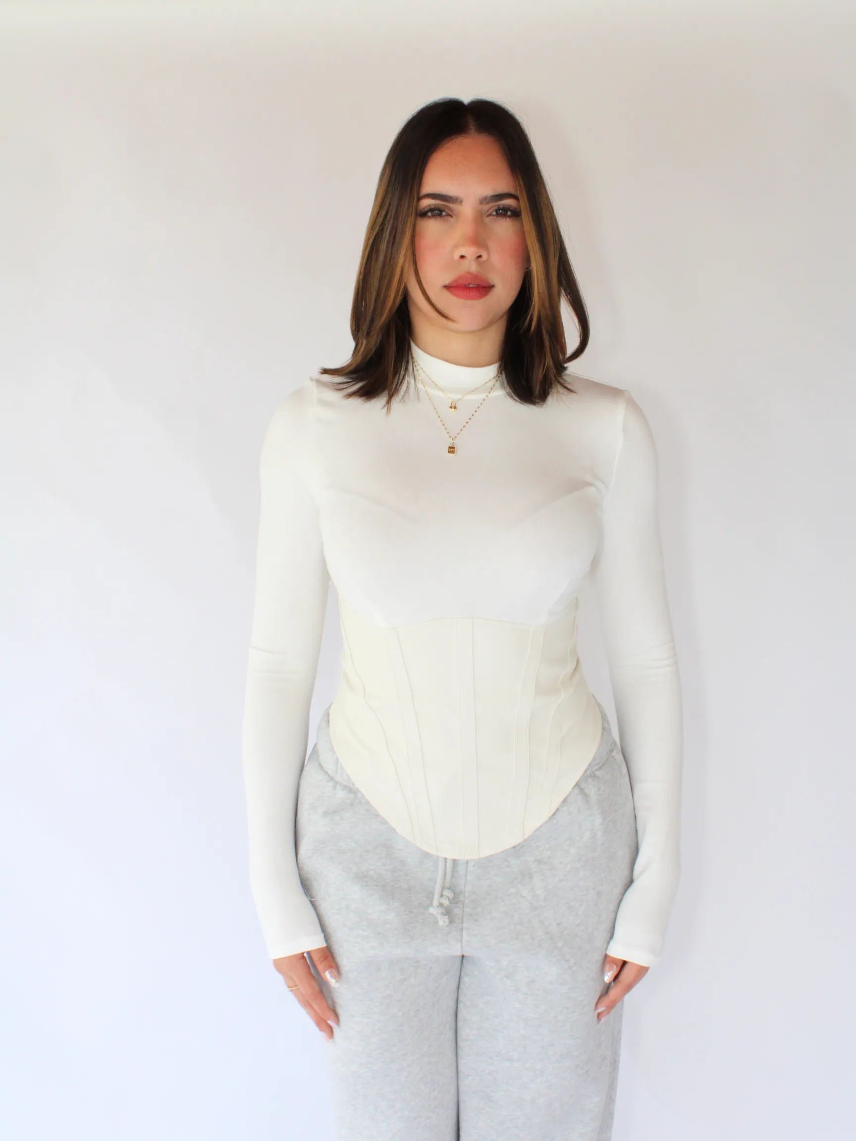 Rebel on Edge Corset Top - Ivory
