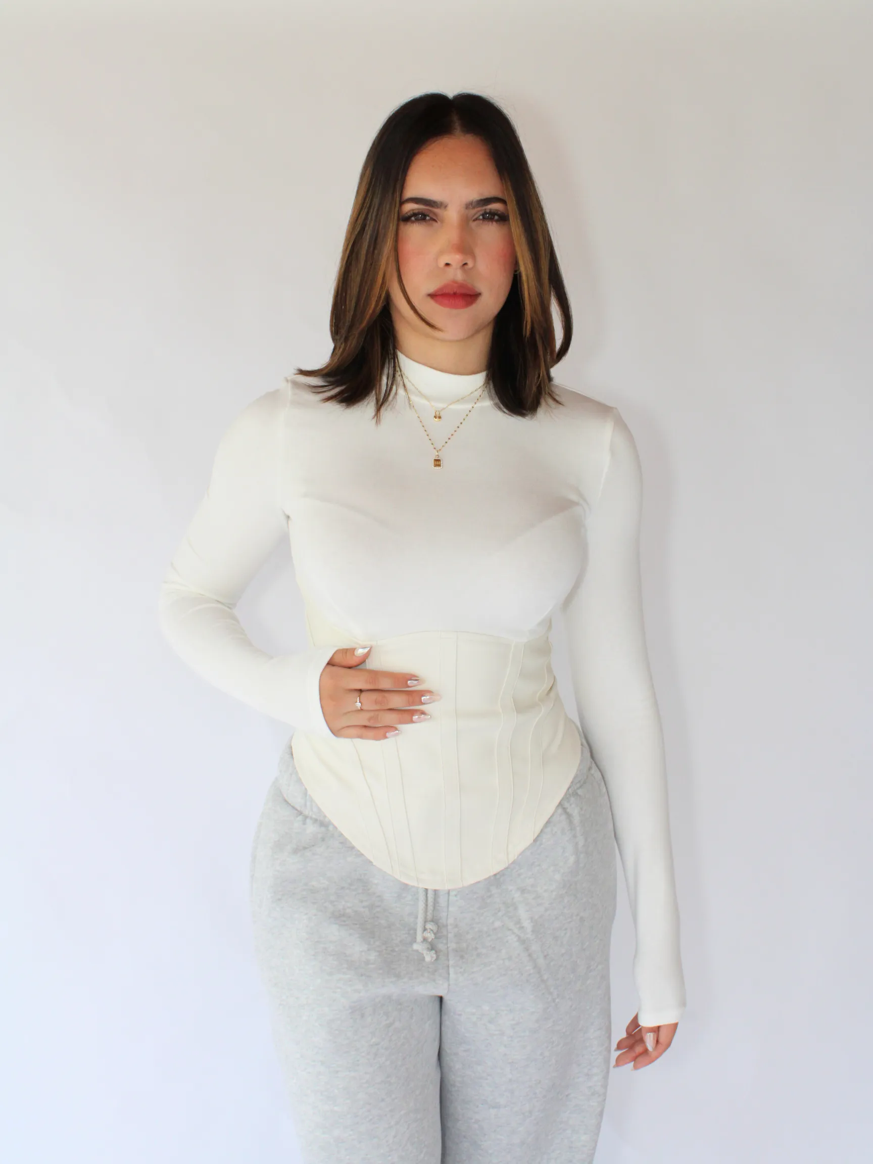 Rebel on Edge Corset Top - Ivory