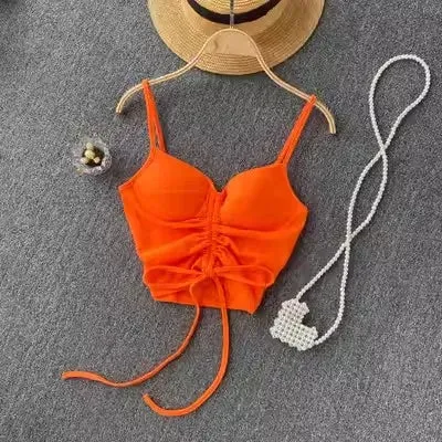Strapless Tanks Camis Women Summer Corset Crop Tube Tops with Built In Bras